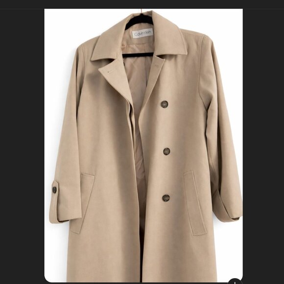 Calvin Klein Jackets & Blazers - Vintage Calvin Klein Classic Trench Coat Neutral Beige Size 10